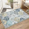 Washable  Area Rug, Non-Slip TPR Backing, Stain Resistant, Vintage Floral Design, Foldable Low Pile Accent Carpet for Living Room & Bedroom - 2 of 4