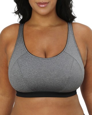 Curvy Couture Women's Medium Impact Wireless Sports Bra Charcoal Melange  4xl : Target