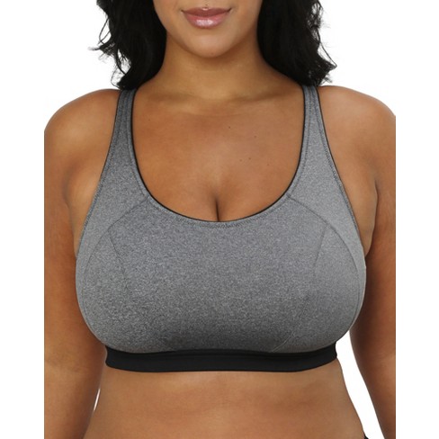 Curvy Couture Women's Medium Impact Wireless Sports Bra Charcoal Melange XXL