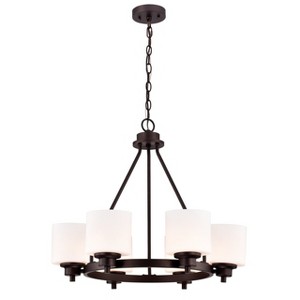Chloe Lighting Solbi Contemporary 6 Light Chrome Large Chandelier Ceiling Fixture 24" Wide - 1 of 4