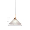 Toltec Lighting Paramount 1 - Light Pendant in  Matte Black/Brass with 12" Frosted Crystal Shade - 2 of 2