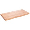 vidaXL Wall Shelf Light Brown 31.5 in.x15.7 in.x(0.8 in.-1.6 in.) Treated Solid Wood Oak - 2 of 4