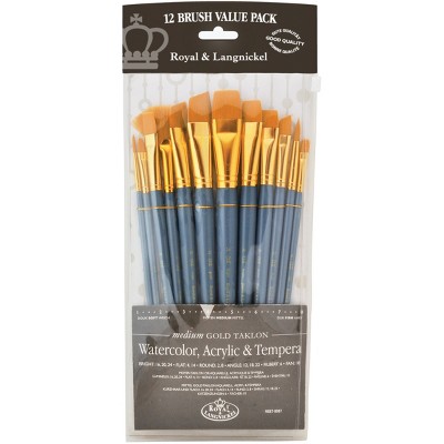 Gold Taklon Value Pack Brush Set-Round 12/Pkg