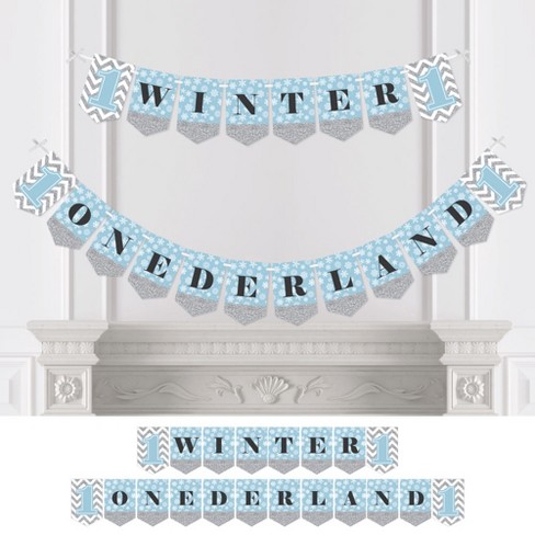 Blue Winter Onederland Decorations. Winter Onederland Straws