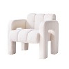 TOAOTBNBO Wide Boucle Upholstered Accent Chair，Side Corner Sofa Chair for Adults Occasional Armchair with Plush Thick Foam, Beige - 2 of 4