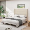 NicBex Queen/King Upholstered Bed Frame with 54" High Wingback Headboard,Platform Bed Frame with Wood Slat Support,No Box Spring Needed,Easy Assembly - 2 of 4