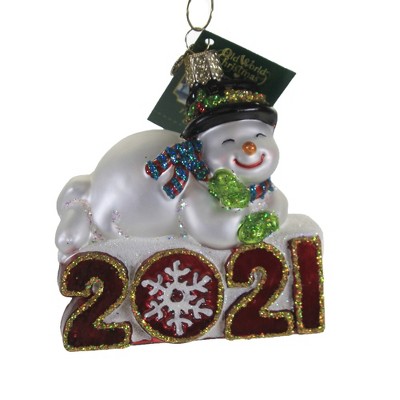 Old World Christmas 3.75" 2021Snowman Dated Christmas  -  Tree Ornaments