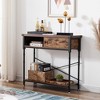 VECELO Vintage Console Side Table with Drawer, Hallway Foyer Table with Rectangle Shelves, 31.5 in. H Sofa Table, Brown - 4 of 4
