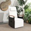 Costway Outdoor 360° Swivel Rattan Recliner Chair Patio Wicker Chaise Lounge Chair Beige/Navy - 4 of 4