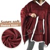 Catalonia Woman Oversized Blanket Hoodie Sweatshirt Cape, Fluffy Soft Fleece Casual Batwing Coat Pullover Blanket, Cozy Gift for Wife Women - 2 of 4