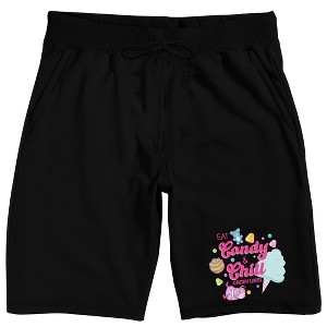 Candyland Eat Candy And Chill Men’s Black Lounge Shorts - 1 of 4