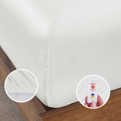 Bright White King Bamboo Cotton Deep Pocket Sheet Set