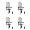Set of 4 Paragon Dining Chairs with Cushions Black/Cane - Manhattan Comfort: Ash Wood Frame, Polyester & Cotton Upholstery - 2 of 4