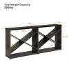 FURNIinspire Console Tables 70.9 Inch Farmhouse Console Table, Entryway Table X Shape Detachable Table with Storage, Black, 11.8"*70.9"*31.5" - 3 of 4