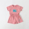 MyKids-Usa Baby Smiley & Slogan Print Tops Combo Shorts Sets - 3 of 4