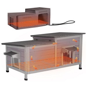 Aivituvin Heated Insulated Cat House with Heated Pad | Removable Soft Liner-AIR93-IN-HP - 1 of 4