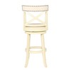 New Classic Furniture, Furniture York 29" Wood Bar Stool with Fabric Seat in Ant White, White - 3 of 4