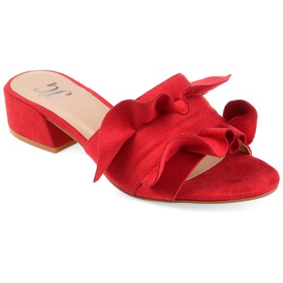 Journee Collection Womens Sabica Slip On Open Toe Slide Heels