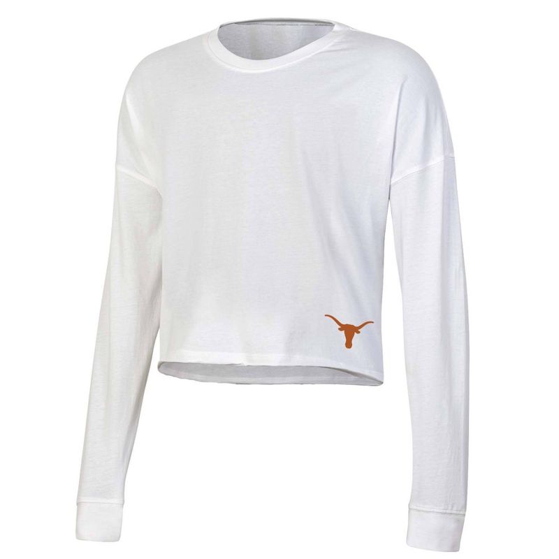 NCAA Texas Longhorns Women&#39;s White Long Sleeve T-Shirt, 1 of 4