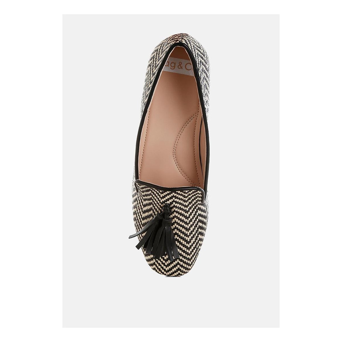 Женские туфли Rag & Co Womens Dara Raffia Tassels Detail Loafers 6 — фото 4