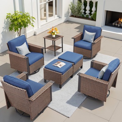Buenhomino All-Weather Wicker Patio Sofa Conversation Set