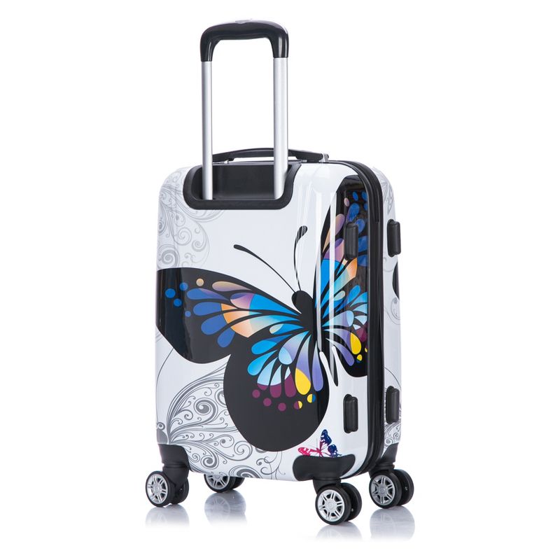 InUSA Prints Hardside Large Checked Spinner Suitcase - Butterfly, 4 of 10
