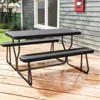 SKONYON 4.5ft Folding Picnic Table Set with 2 Benches, Heavy-Duty HDPE Outdoor Dining Set - 2 of 4