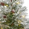 2ft. Frosted Pre-Lit Artificial Christmas Tree with Pinecones in Decorative Planter – Compact Holiday X-Mas Accent - 4 of 4