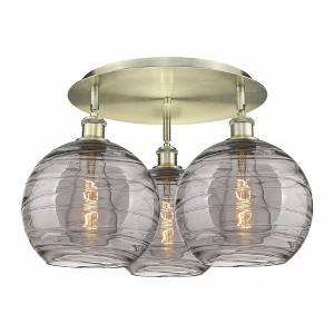 Athens Deco Swirl - 3 Light Flush Mount In Industrial Style-12.63 Inches Tall and 21.75 Inches Wide - 1 of 1
