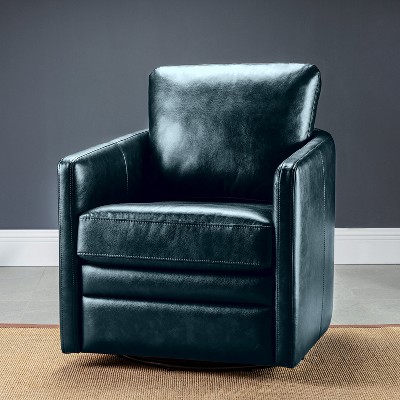 Hugo  Fall  Transitional  Wooden Upholstered Swivel Chair with metal base  for Bedroom and Living Room Deal of the day | ARTFUL LIVING DESIGN