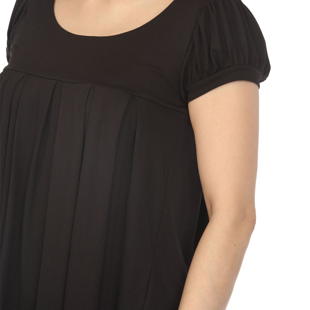 Women's Cap Sleeve Pleated Top -White Mark - thumbnail 7