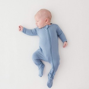 Kyte Baby Zippered Footie in Slate - 1 of 4
