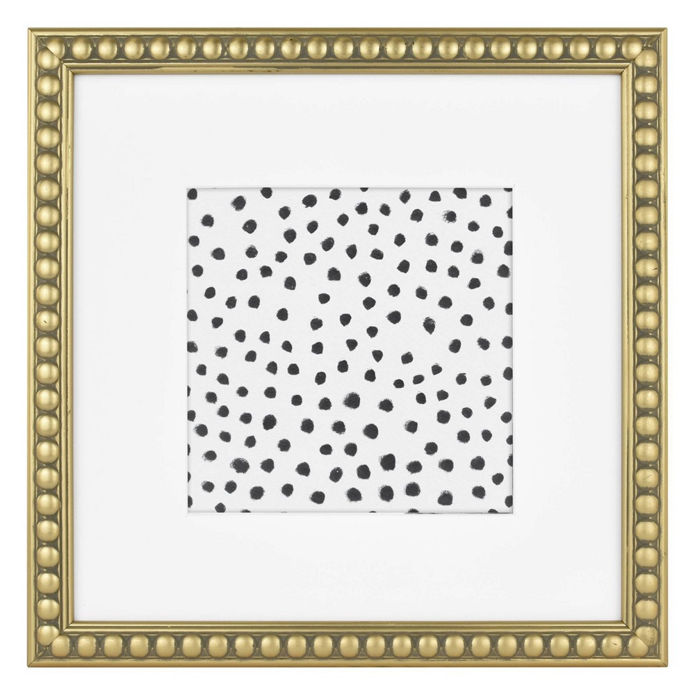 8" x 8" Matted to 5" x 5" Beaded Frame Art Antique Brass - Opalhouse™