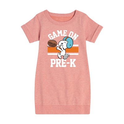 - Peanuts - Game On Pre-K Graphic Short Sleeve Fleece Dress