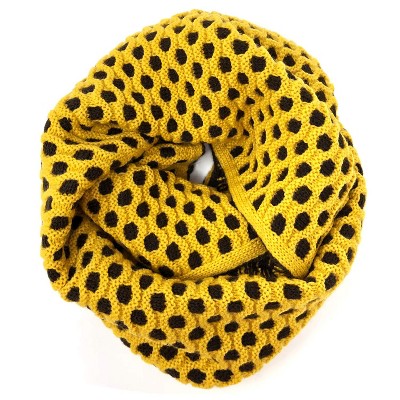 Wrapables Two Tone Warm Winter Knit Infinity Scarf, Yellow & Brown