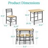 Best Choice Products 3-Piece Modern Dining Set, Square Table & Chairs Set w/ Steel Frame, Built-In Storage Rack - 2 of 4