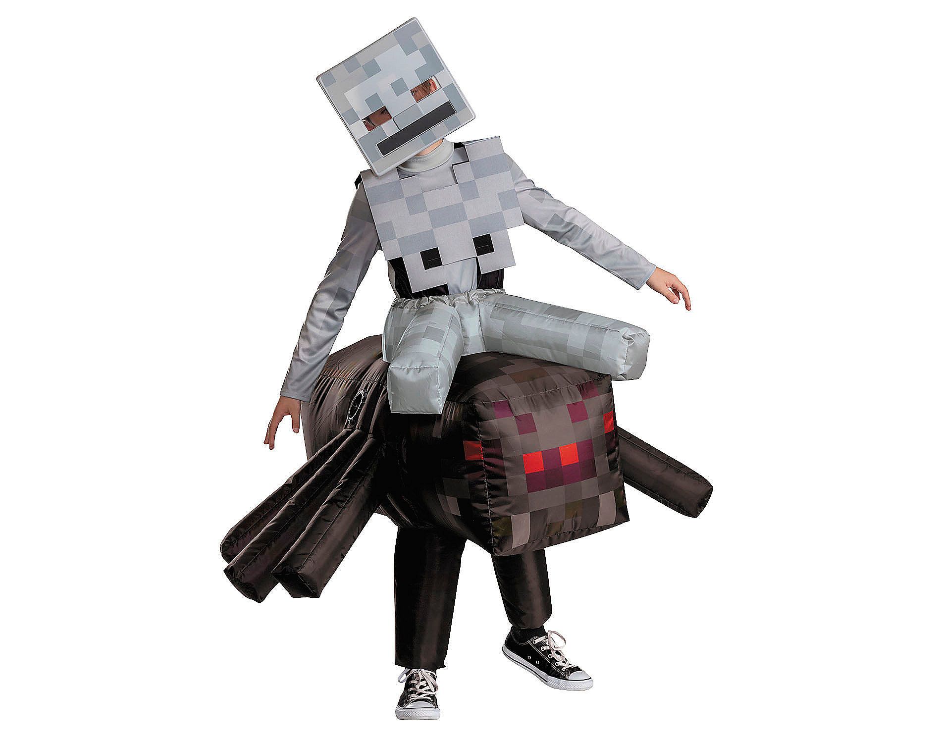 Minecraft Kids' Spider Jockey Halloween Deluxe Inflatable Costume - Gray - 10-12
