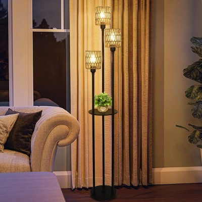 66"H Standing Lamp For Living Room,Floor Lamp Boho Style With Foot Switch,Floor Lamp With Rattan Shade For Bedroom -The Pop Home