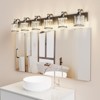 Modern Vanity Light Fixture – Black Wall Light with Round Glass Shades for Bathroom Mirror & Shower - 3 of 4