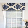 RLF Home 100% Cotton High Quality Flame Tailored Window Valance with 1.5" Rod Pocket 50" W X 12" L Navy - 2 of 4