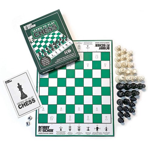 Bobby Fischer� Learn To Play Chess Set Board Game, Easy To Understand - How  To Play Chess Book, 34 Plastic Staunton Chess Pieces, Folding Illustrated :  Target