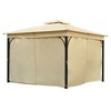 Maliang Outdoor Gazebo Tent with Double Roofs, Patio Gazebo with Mosquito Netting & Privacy Screens, for Backyard, Garden, Lawn - 4 of 4