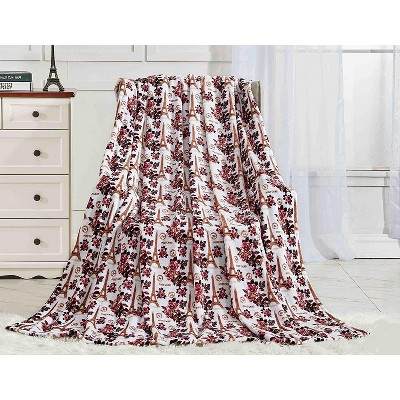 Miss Mason Postcard From Paris Super Soft Microplush Throw Blanket (60"x90")