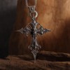 Vintage Gothic Cross Skull Pendant Necklace for Women Punk Halloween Goth Jewelry Gift for Women - 2 of 4