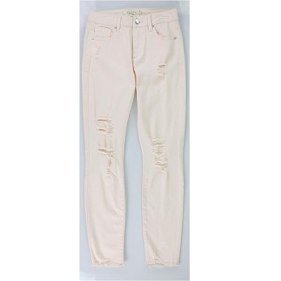 Rachel Roy Womens Ripped Raw Hem Skinny Fit Jeans