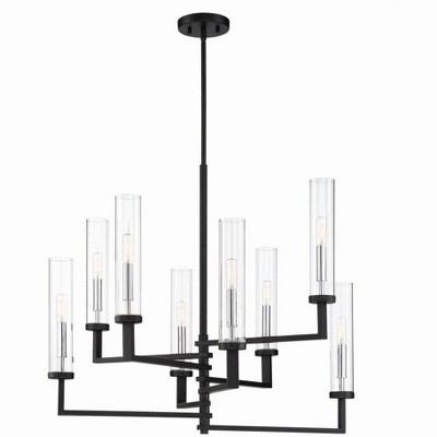 Folsom 8-Light Matte Black and Chrome Adjustable Chandelier