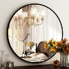 Beautyolove Round Mirror 19.6 Black Wall Mounted Circle Mirrors Vanity Mirror with Brushed Aluminum Alloy Frame Modern Decoration - 2 of 4