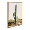 23" x 33" Sylvie Sunrise Cactus Framed Canvas by Amy Peterson Natural - Kate & Laurel All Things Decor - 2 of 4