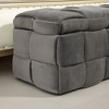 Sapphtopaz Velvet Ottoman Bench with Storage & Safety Hinge, Entryway & Bedroom Seating, Upholstered Storage Ottoman, Entryway Padded Footstool - 2 of 4