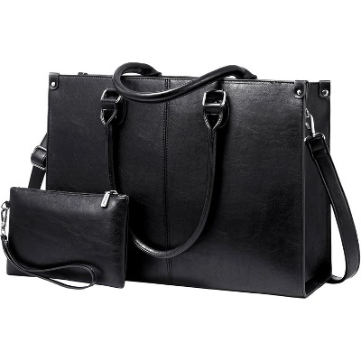 15.6 Inch Large Capacity Vintage Leather Work Computer Bag, Business Casual Shoulder Handbag